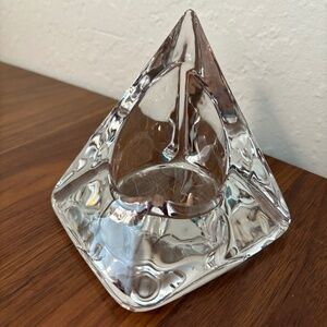 Possible vintage Nybro Sweden pyramid-shaped candle holder
